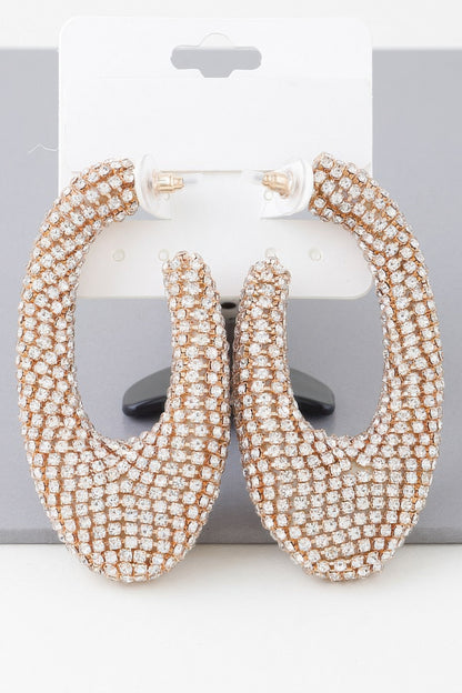 Bejeweled Abstract Oval Earrings