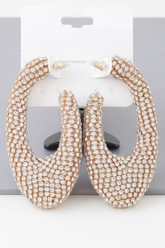 Bejeweled Abstract Oval Earrings