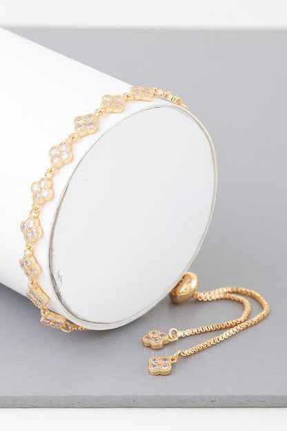 Jeweled Clover Chain Bracelet