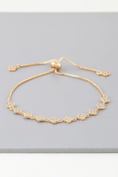 Jeweled Clover Chain Bracelet