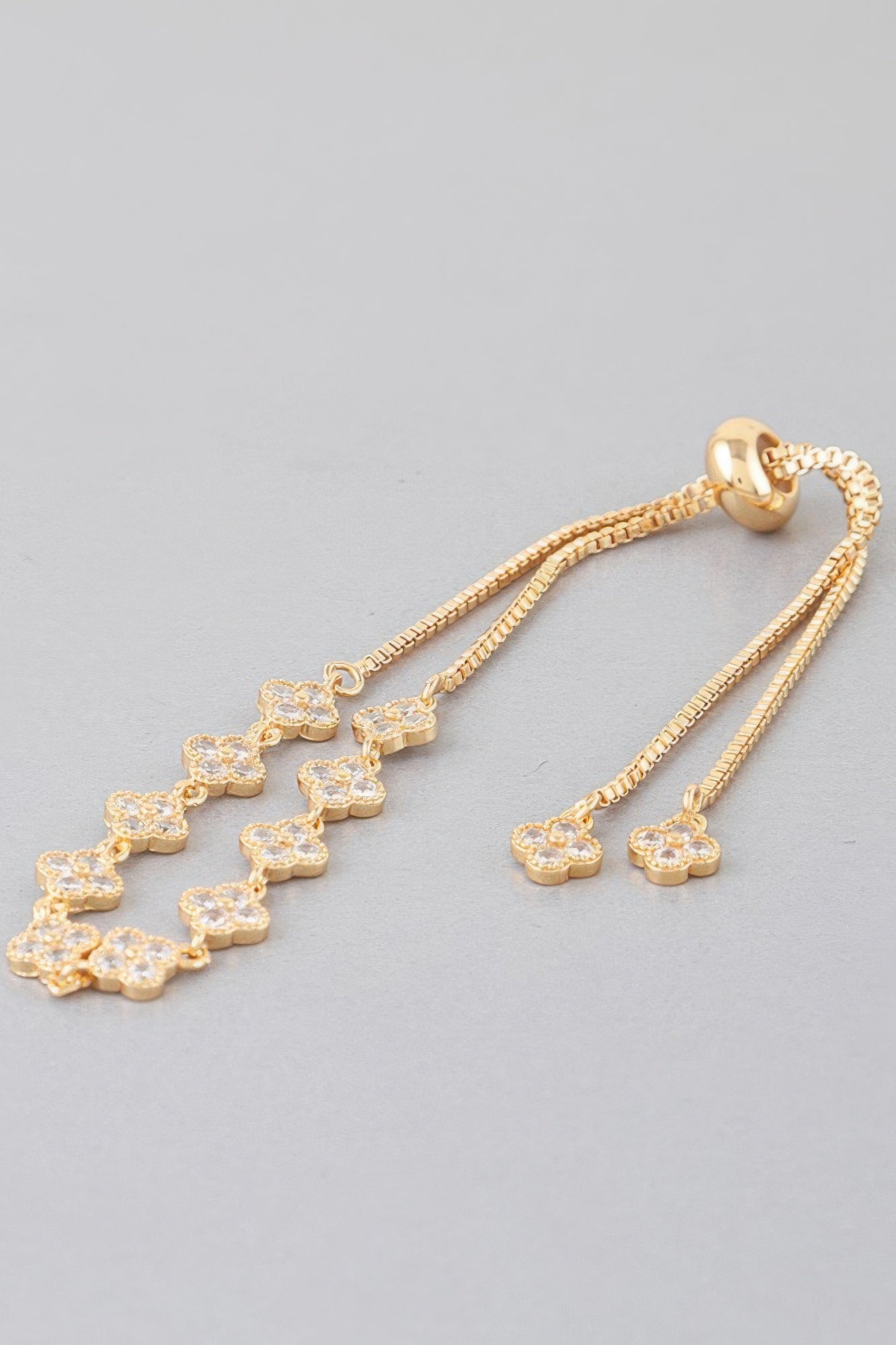 Jeweled Clover Chain Bracelet