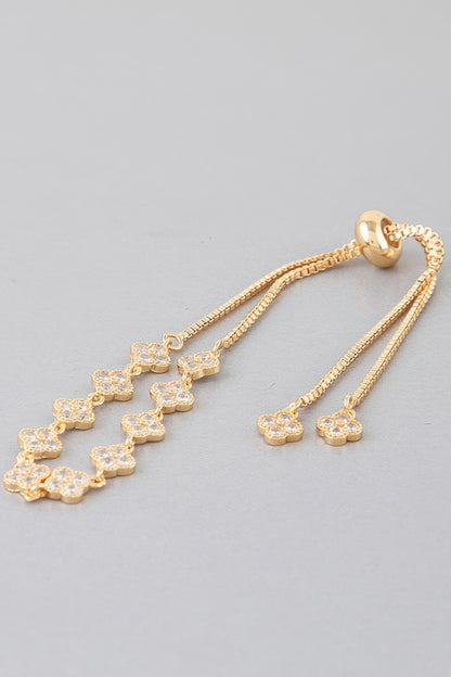 Jeweled Clover Chain Bracelet