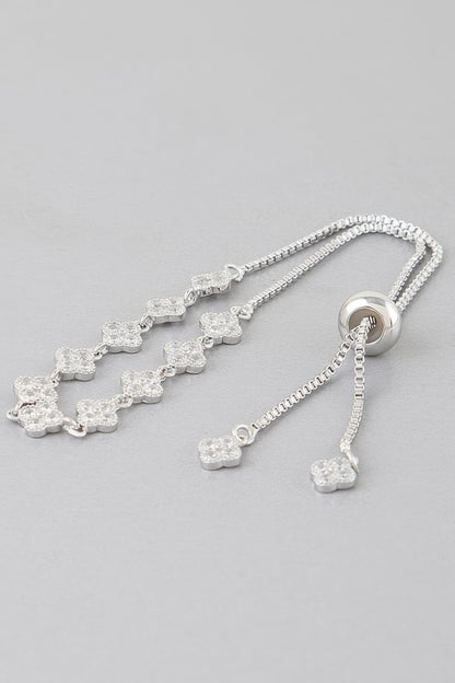 Jeweled Clover Chain Bracelet