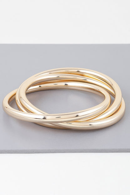 Triple Shiny Bangle Bracelet