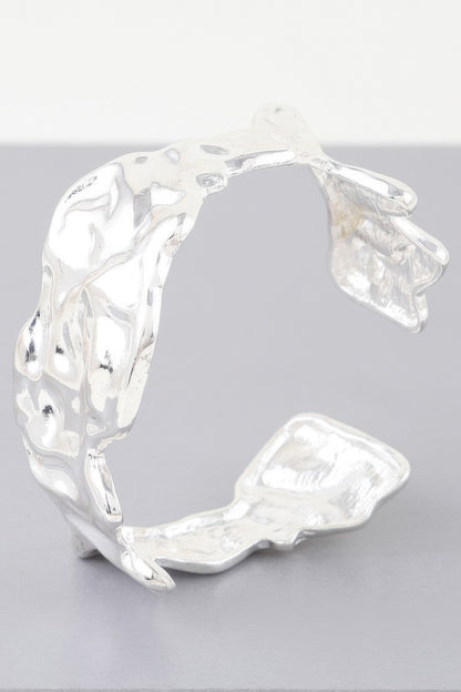 Abstract Ripple Open Cuff Bracelet