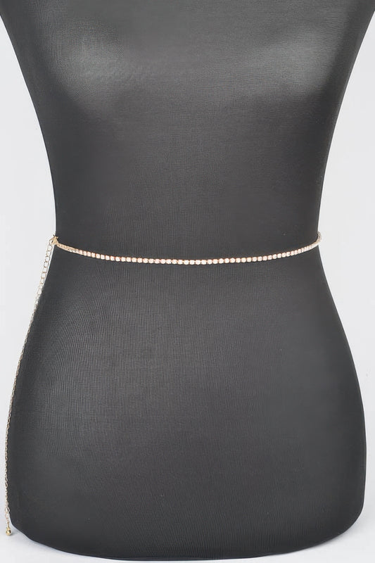 Rhinestone Plus Size Chain Belt