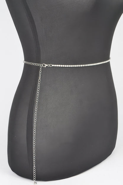 Rhinestone Plus Size Chain Belt
