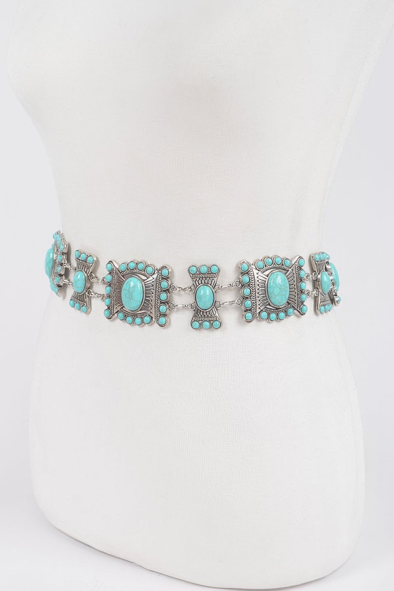 Turquoise Multi Metal Chain Belt