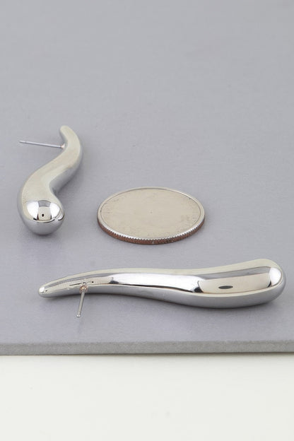 Abstract Wave Teardrop Earrings
