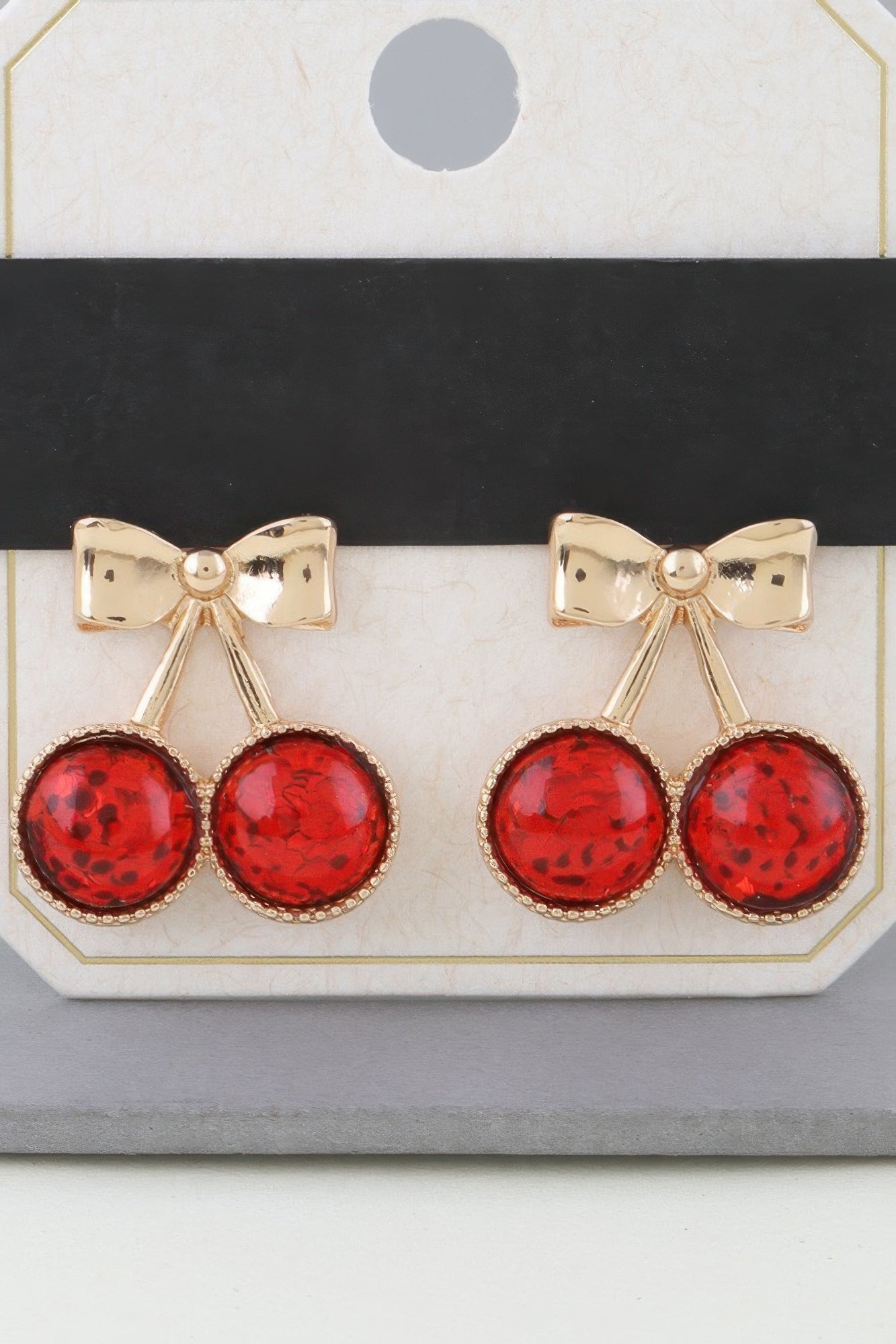 Sequin Cherry Ribbon Earrings