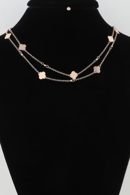 Double Clover Charm Necklace