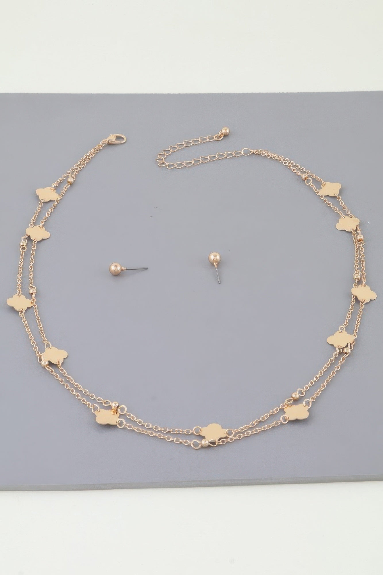 Double Clover Charm Necklace