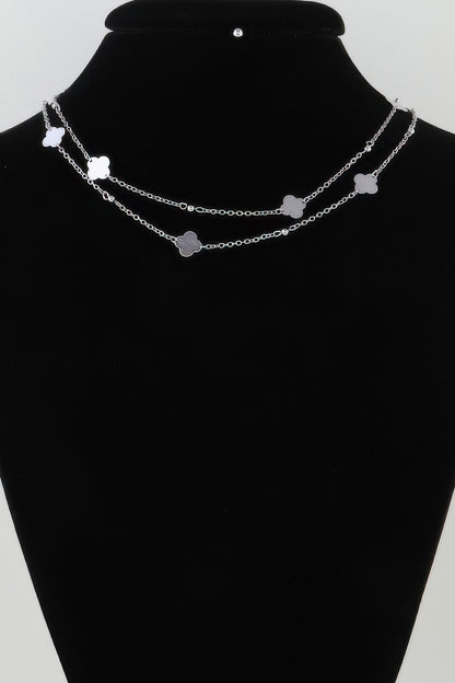 Double Clover Charm Necklace