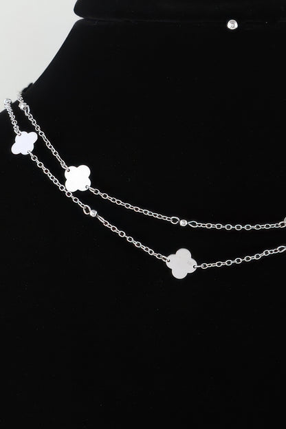 Double Clover Charm Necklace