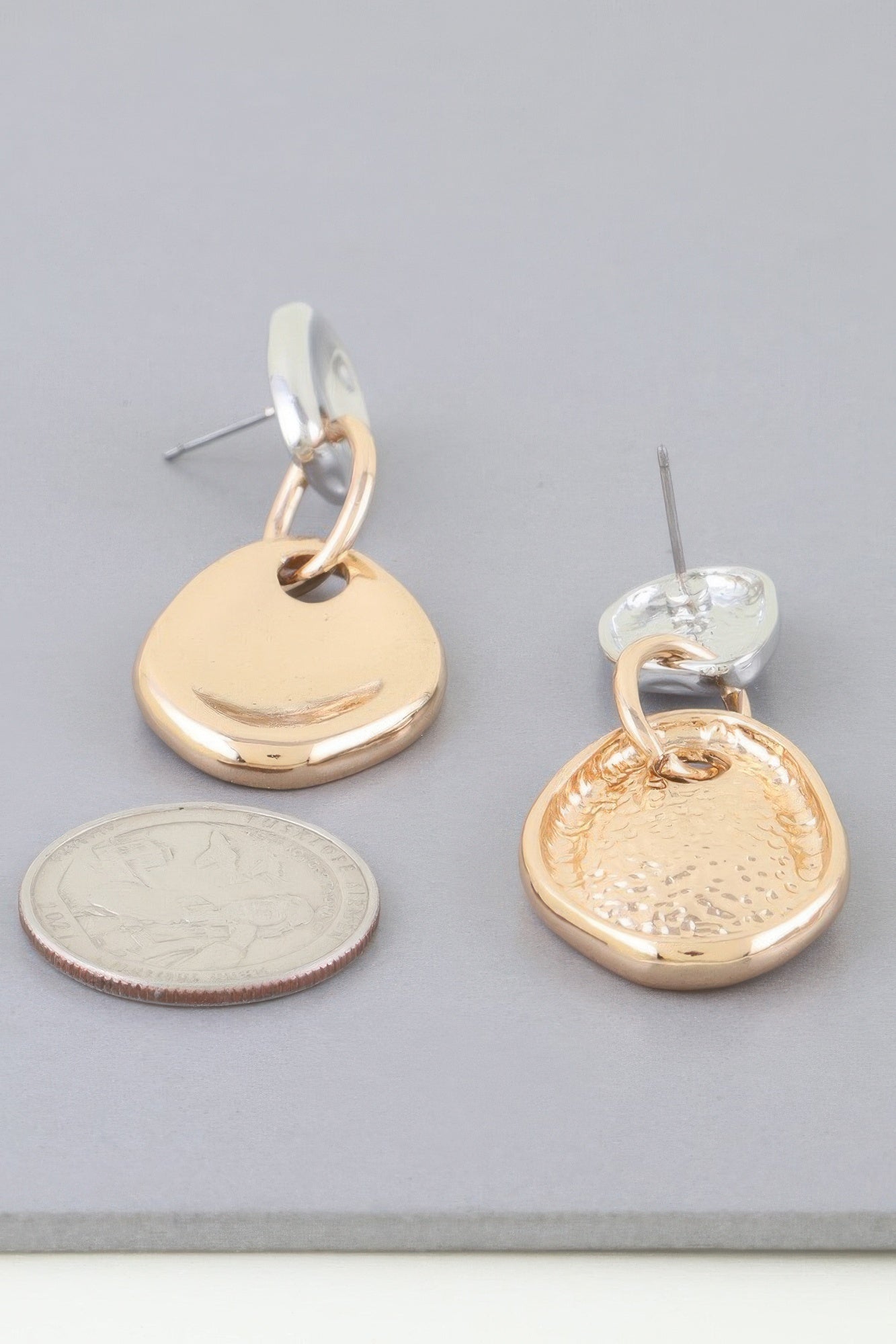 Shiny Plate Chain Drop Earrings