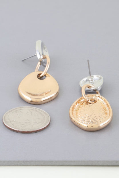 Shiny Plate Chain Drop Earrings