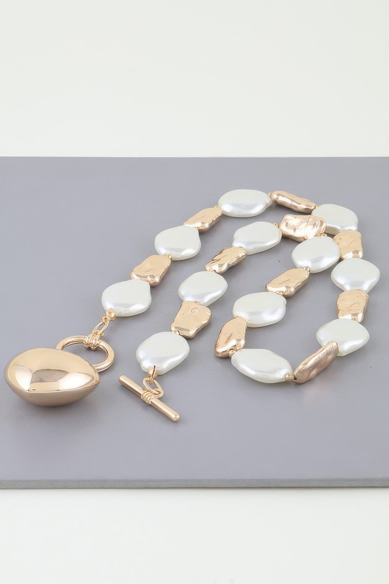 Multi Stone Heart Toggle Necklace