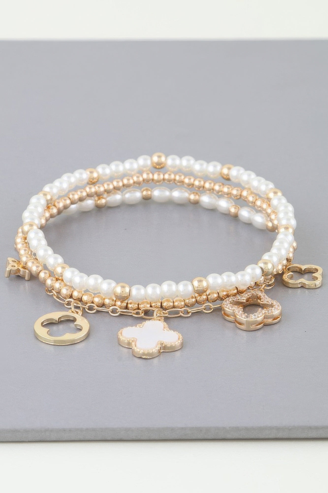 Multi Clover Charm Bracelet