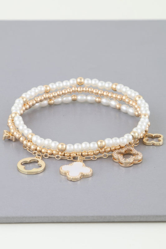 Multi Clover Charm Bracelet