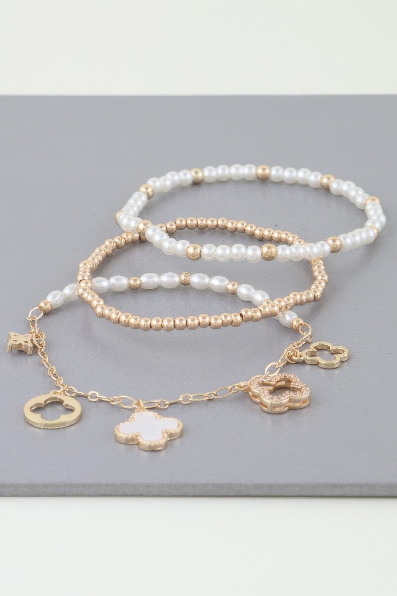 Multi Clover Charm Bracelet