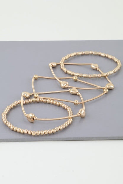 Multi Heart Coil Beaded Bracelet