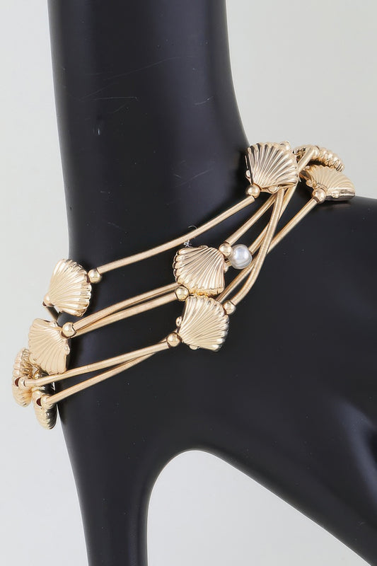 Multi Seashell Coil Bracelet