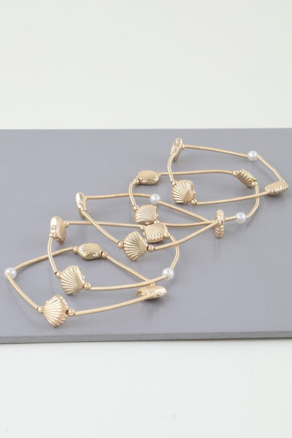 Multi Seashell Coil Bracelet