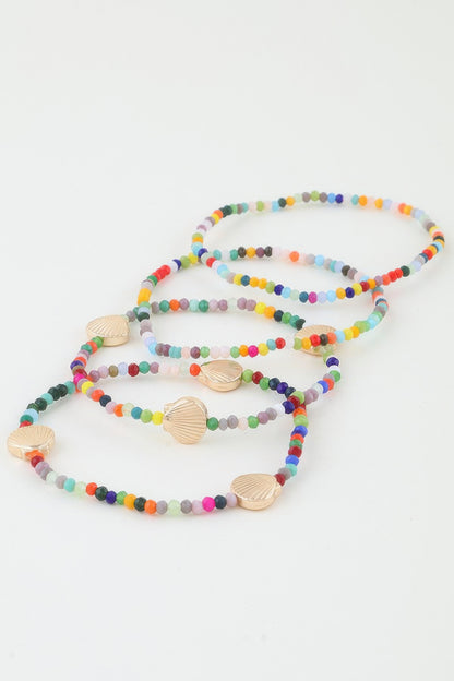Multi Seashell Beaded Bracelet