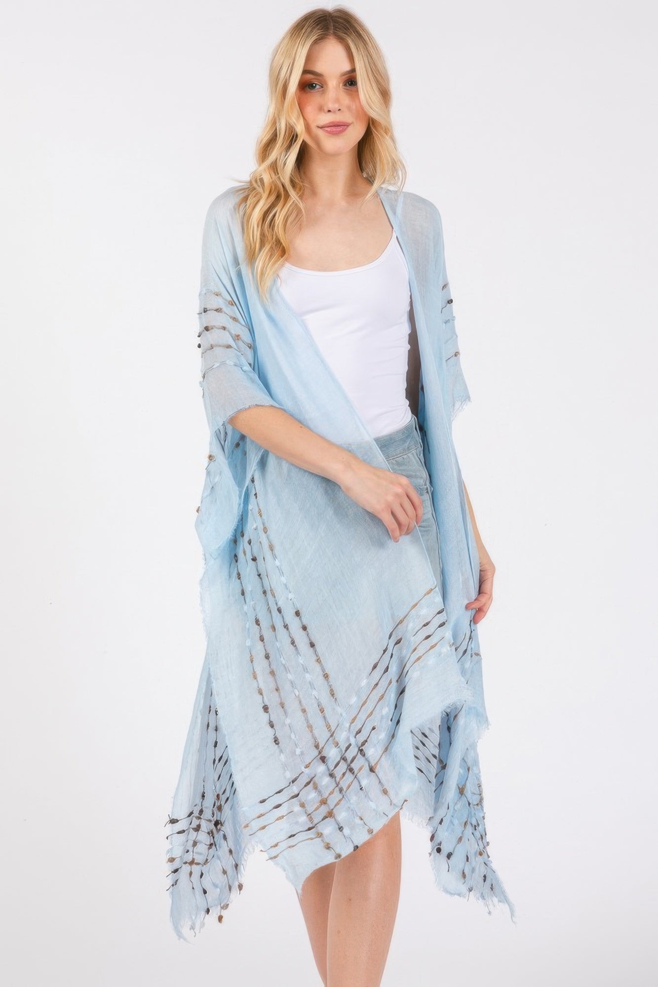 Colored Stitch Kimono