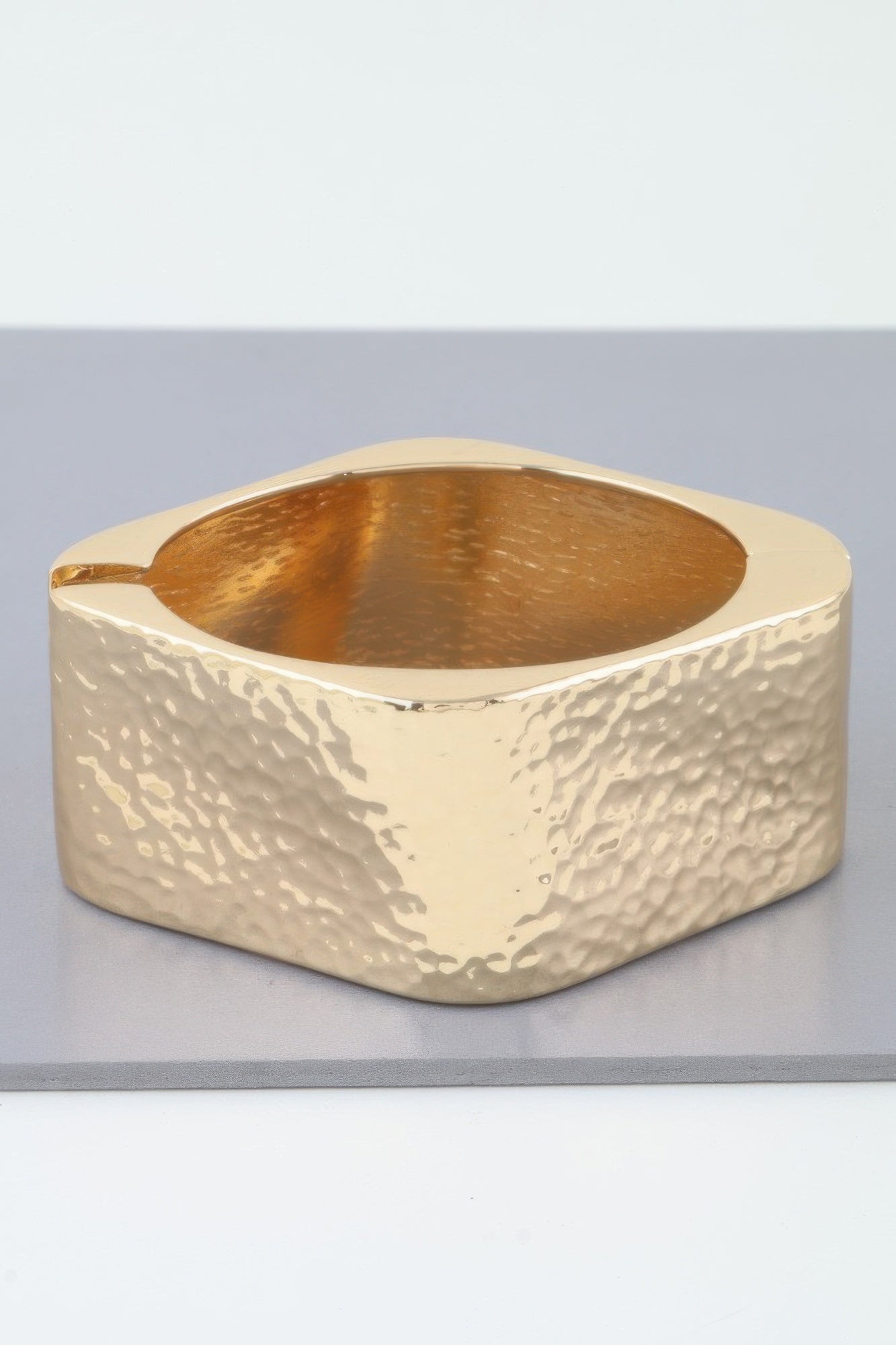 Hammered Wide Cubic Cuff Bracelet