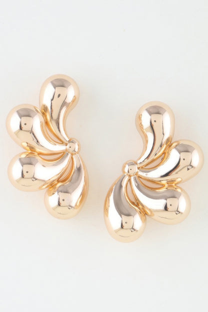 Shiny Flower Halves Earrings