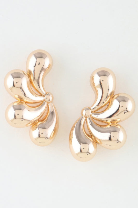 Shiny Flower Halves Earrings