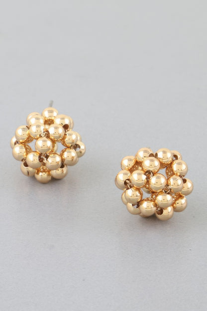 Multi Beaded Dome Stud Earrings