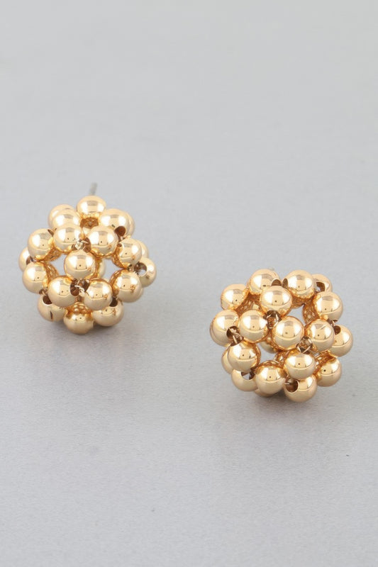 Multi Beaded Dome Stud Earrings