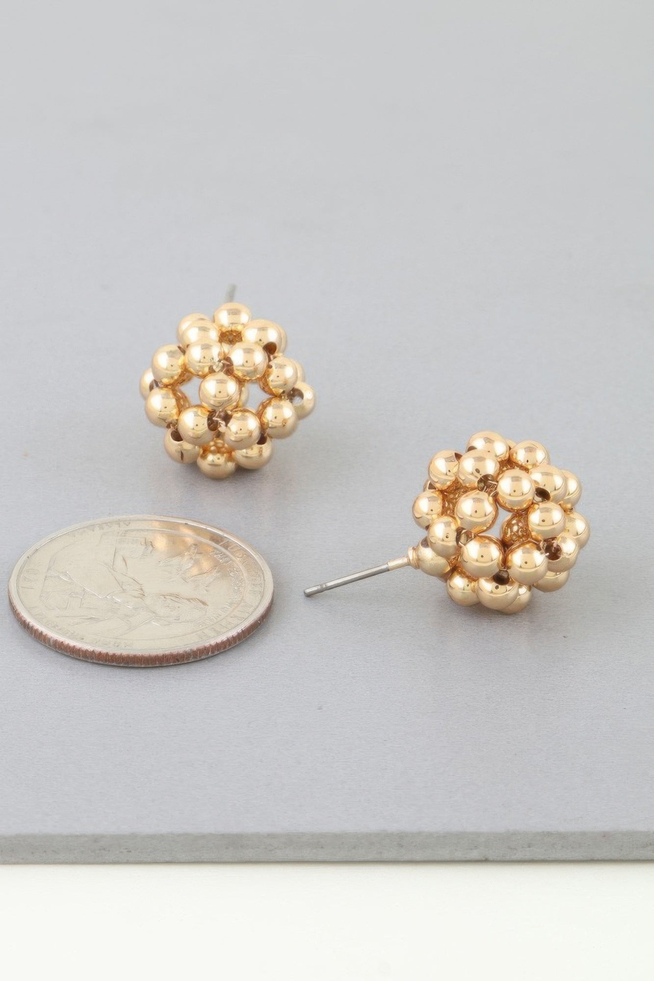 Multi Beaded Dome Stud Earrings