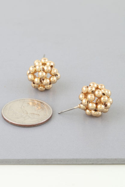 Multi Beaded Dome Stud Earrings