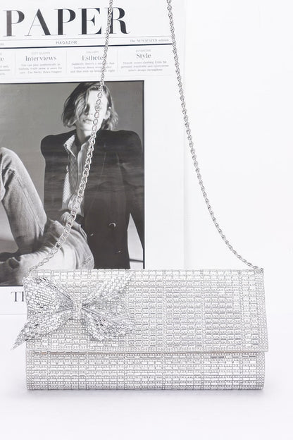 Rhinestone Party Clutch W/ Rhinestone Bow
