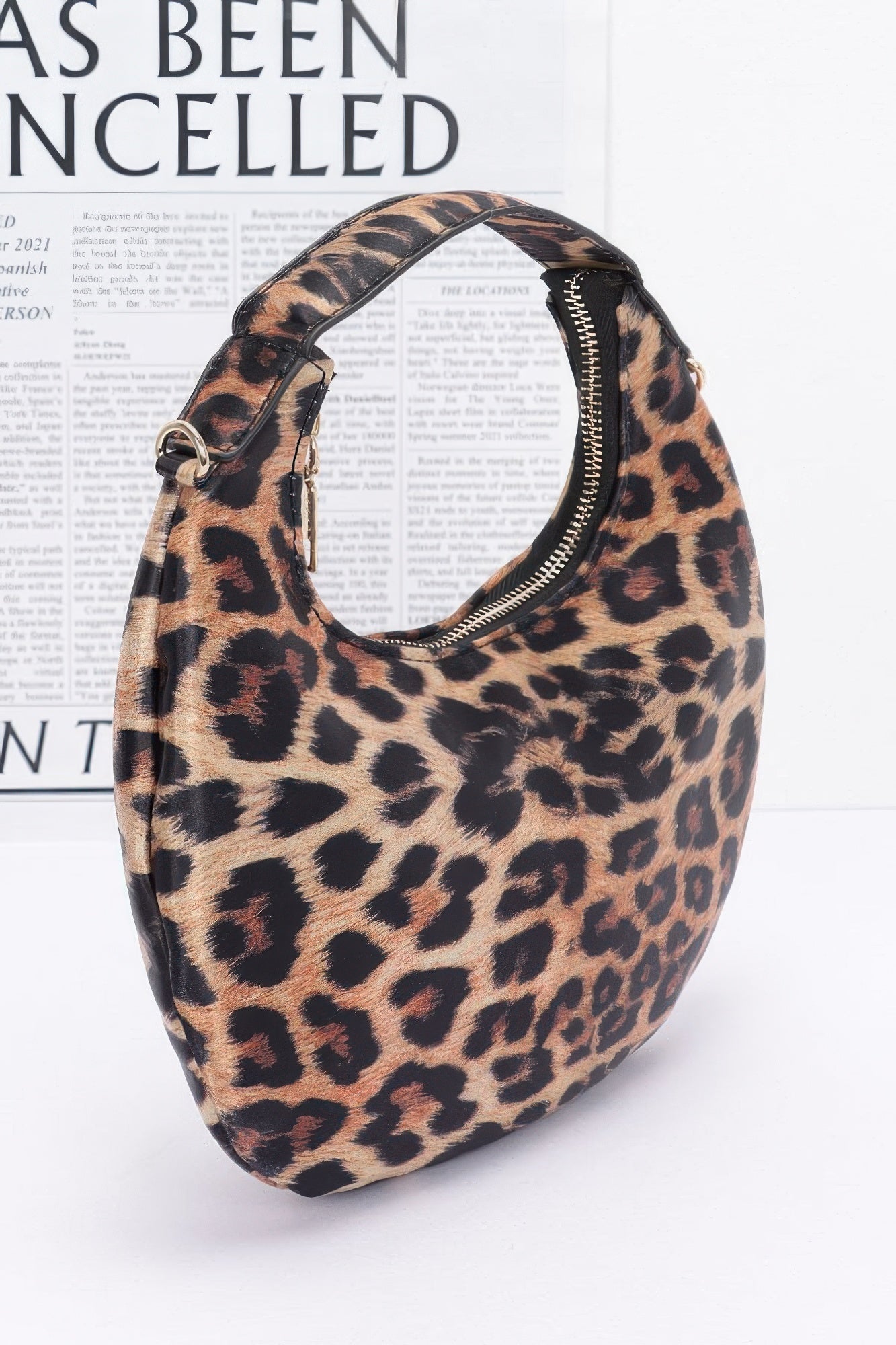 Nylon Leopard Hobo Bag