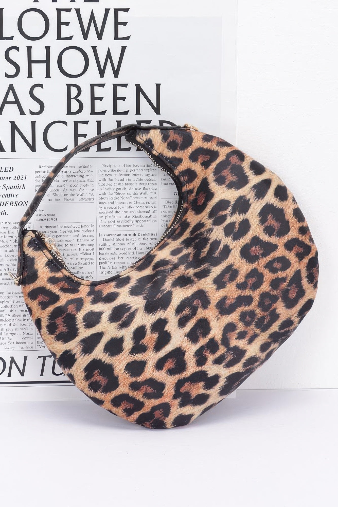 Nylon Leopard Hobo Bag