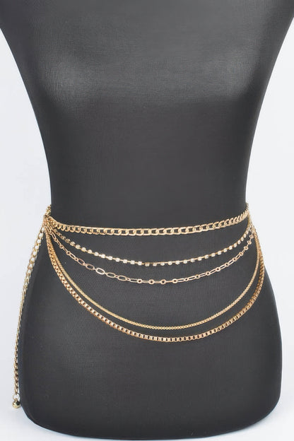 Multi Layered Metal Chain Belt 