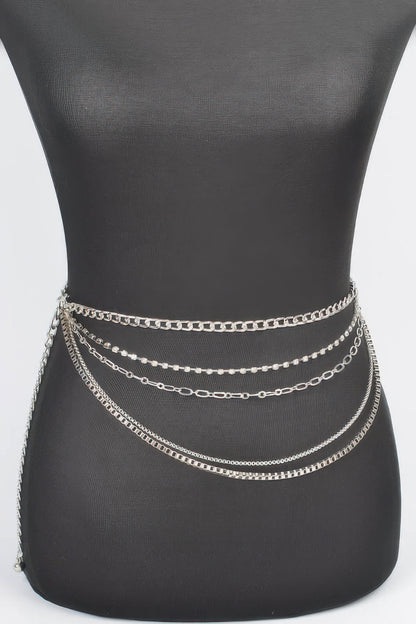 Multi Layered Metal Chain Belt 