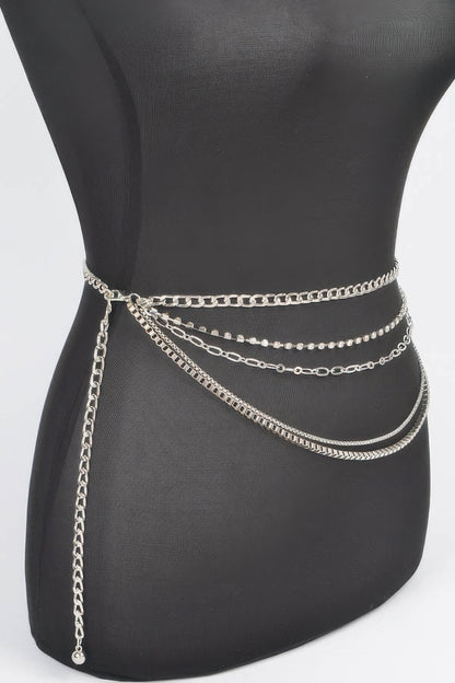 Multi Layered Metal Chain Belt 