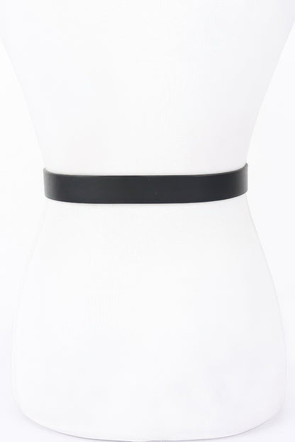Faux Leather Multi Metal Buckle Belt