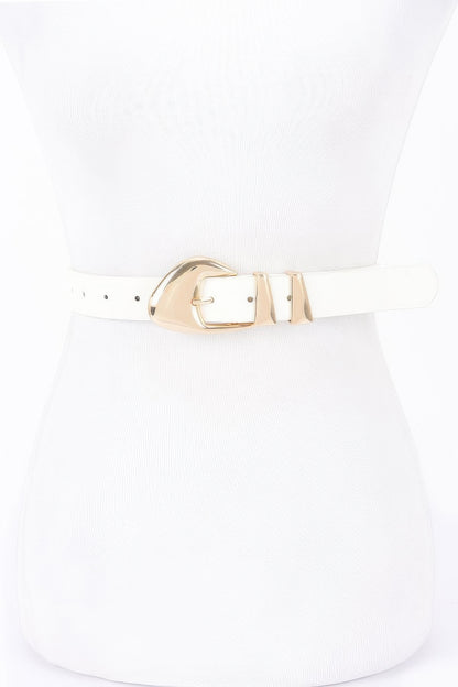 Faux Leather Multi Metal Buckle Belt