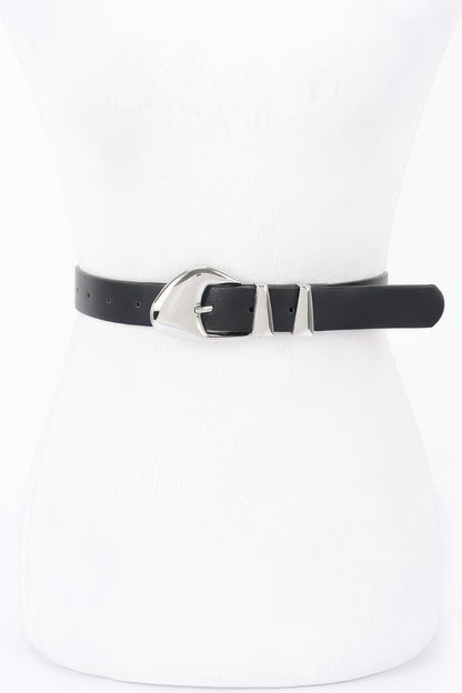 Faux Leather Multi Metal Buckle Belt