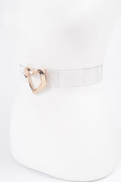 Heart Shape Metal Buckle Clear Belt