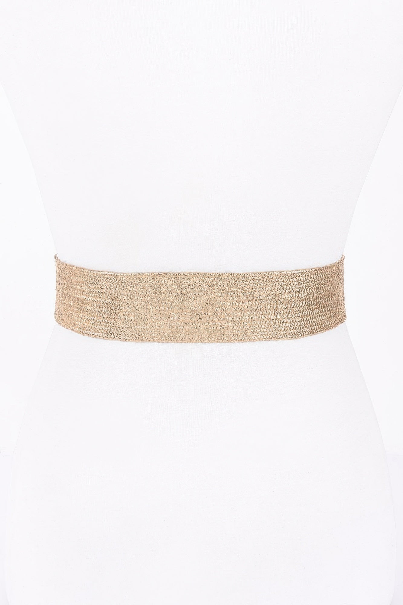 Vintage Metal Buckle Metallic Stretch Straw Belt