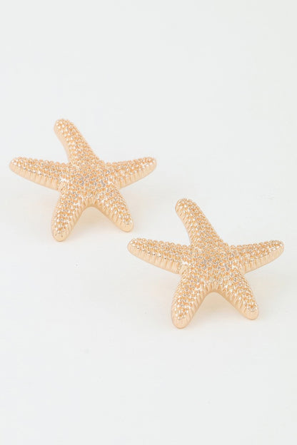 Hammered Starfish Stud Earrings