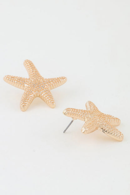 Hammered Starfish Stud Earrings