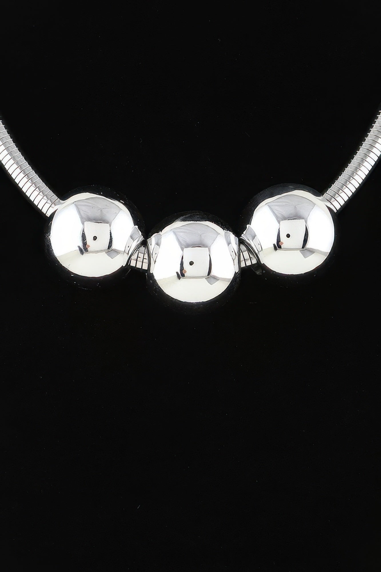 Triple Shiny Bead Statement Necklace